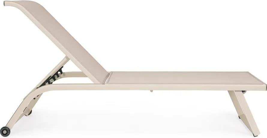Șezlong de grădină în culoare naturală din metal Taylor – Bizzotto