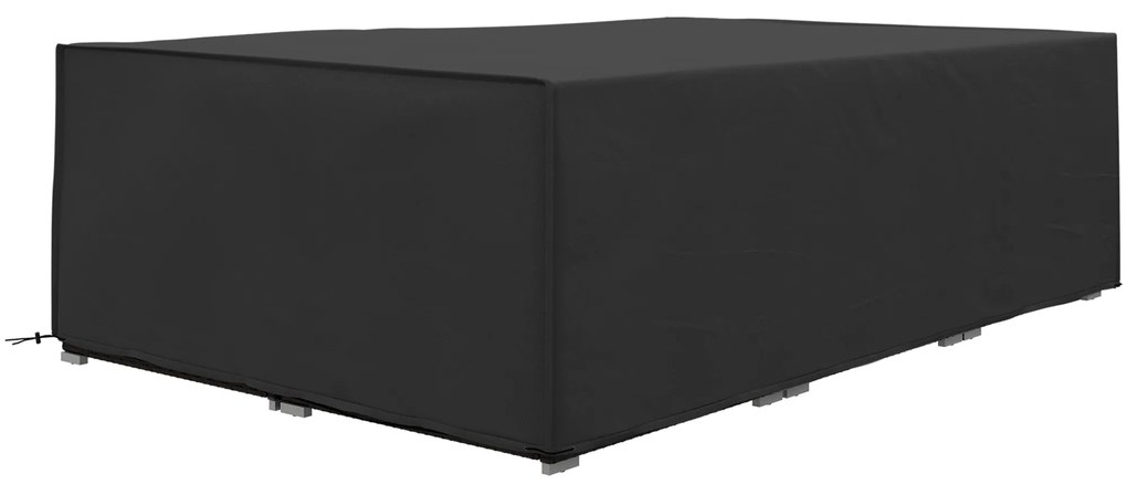 Outsunny Husă pentru mobilier de grădină, prelată pentru masă de grădină țesătură Oxford impermeabilă anti-UV, 222 x 155 x 67 cm, negru | Aosom Romania