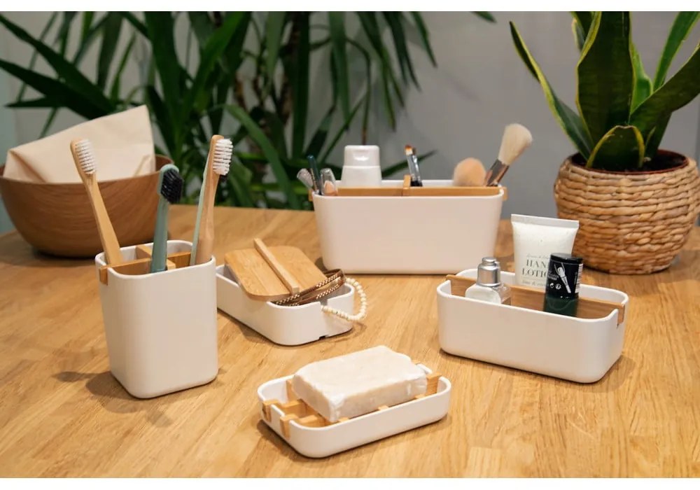 Organizator pentru baie Compactor Ecologic, 8,4 x 7,8 cm, alb