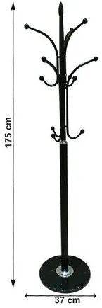 Cuier din metal Belvin 175 cm, negru