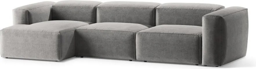 Colțar gri deschis (cu colț pe partea stângă/cu șezlong) Bergamo – Cosmopolitan Design