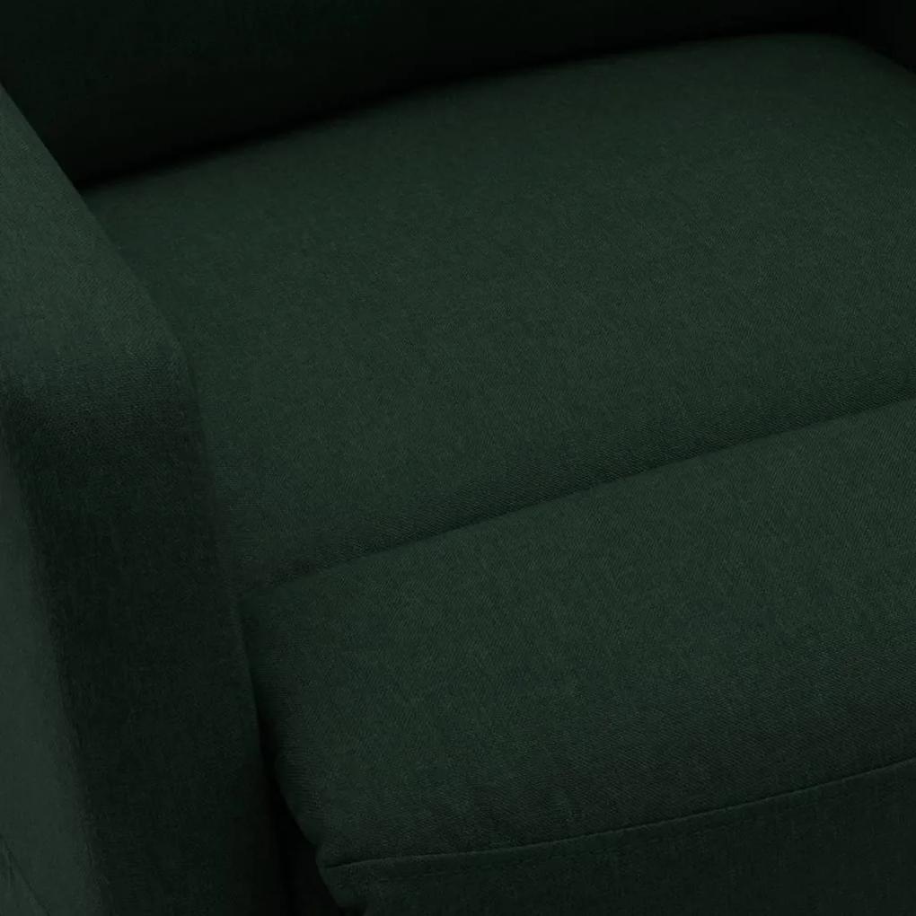 Fotoliu de masaj rabatabil cu ridicare, verde inchis, textil 1, Verde inchis