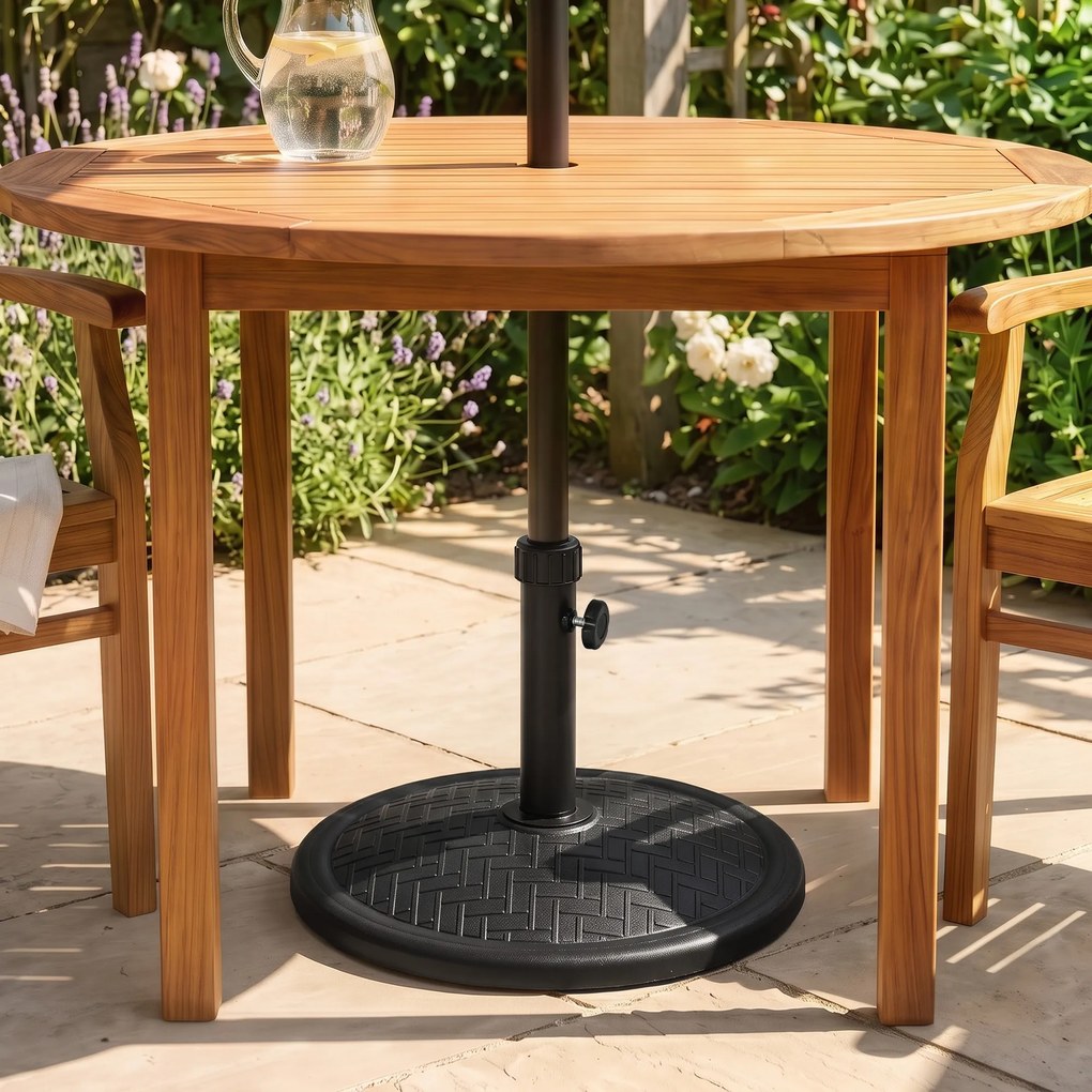 Outsunny Bază pentru Umbrelă cu Buton Reglabil, Ø46x34 cm, Negru | Aosom Romania
