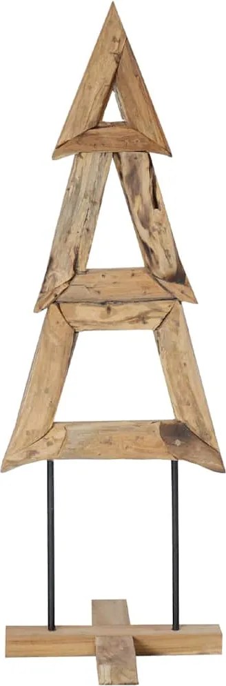 vidaXL Brad de Crăciun cu suport Maro 120 cm Lemn masiv de tec