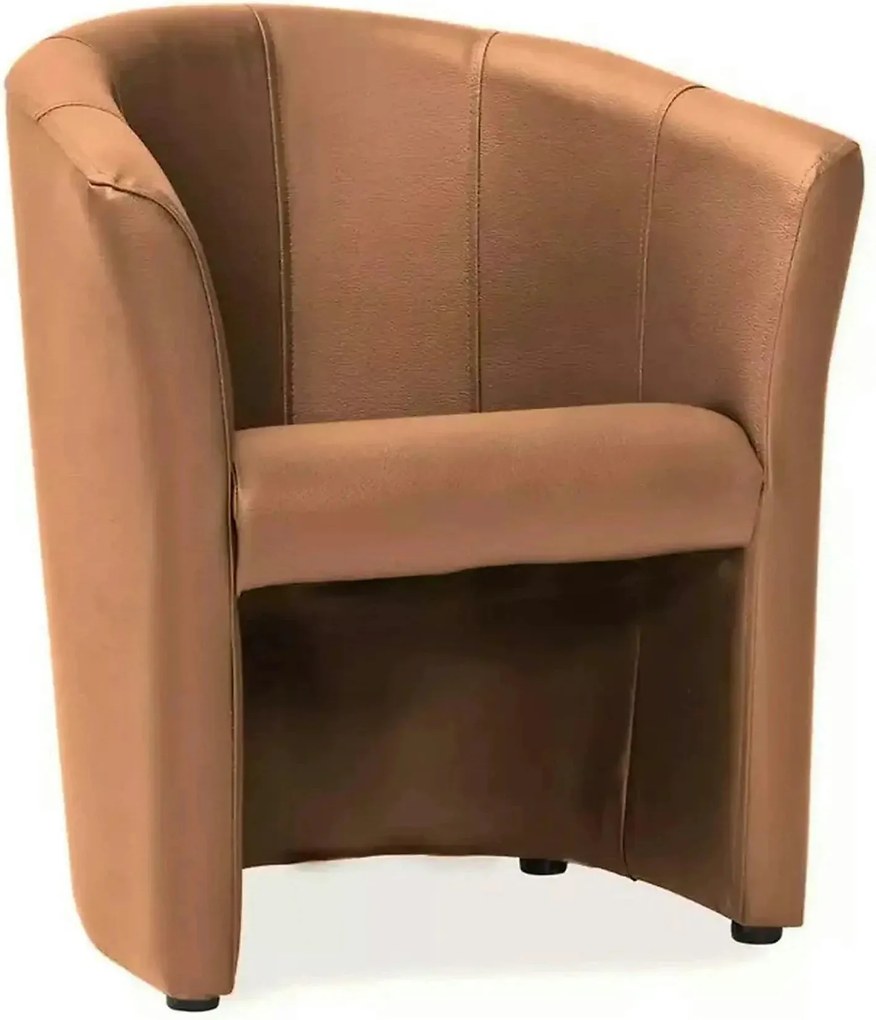 Fotoliu TM-1, bej, piele ecologica/plastic, 67x60x76 cm