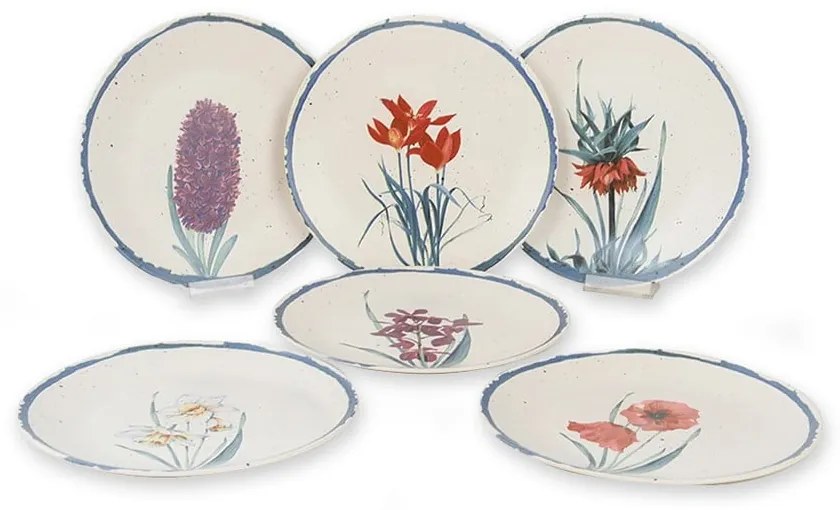 Set 6 farfurii din ceramică My Ceramic Flower, ø 25 cm
