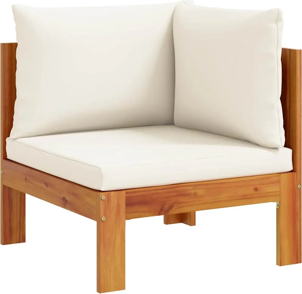 vidaXL Canapea de colț de grădină, cu perne, lemn masiv acacia