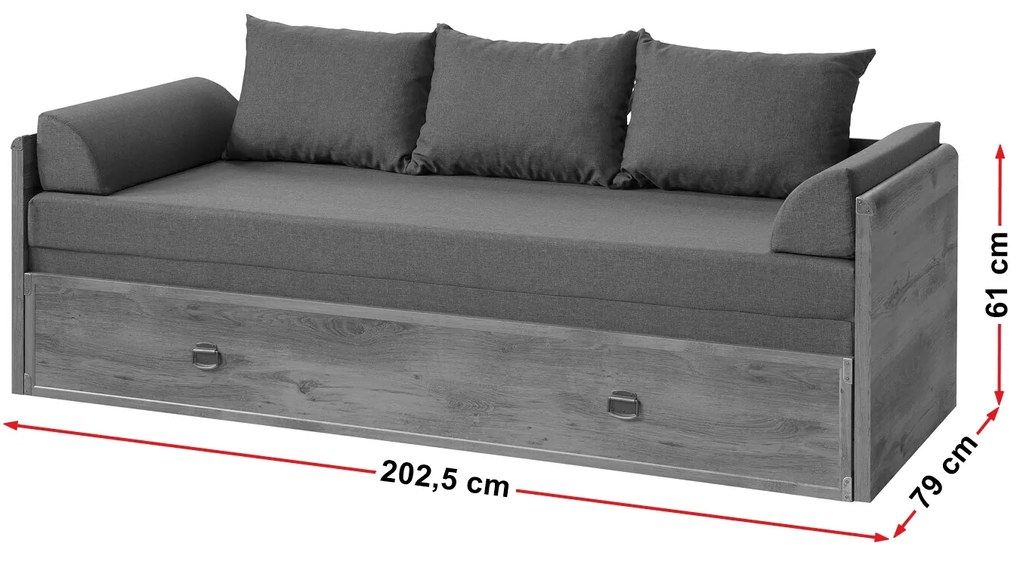 Zondo Pat extensibil 80 până la 160 cm INDIANA JLOZ 80/160 (stejar sutter). 1044406