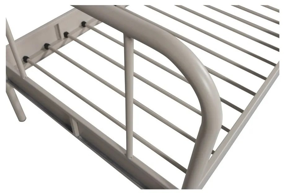 Pat bej din metal cu somieră 90x200 cm Mata – WOOOD