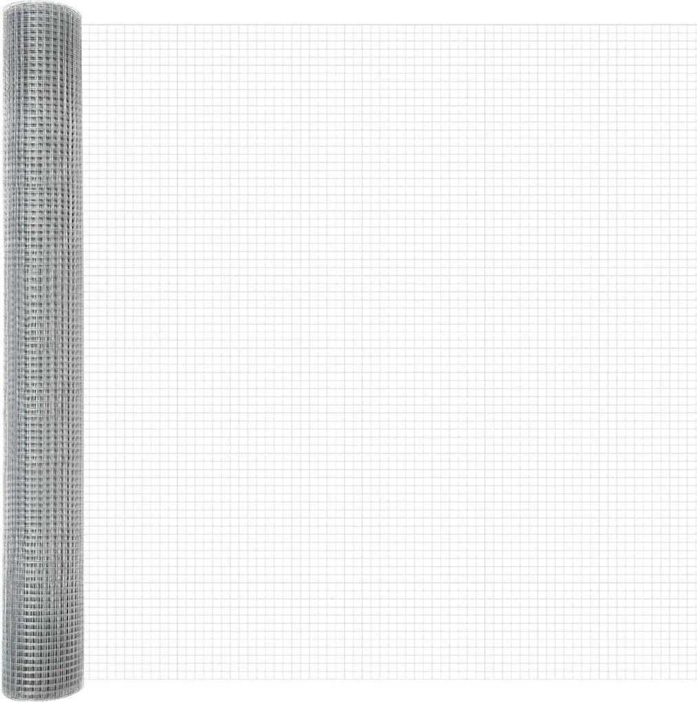 vidaXL Gard din sârmă sudată Argintiu 1.2 x 50 m