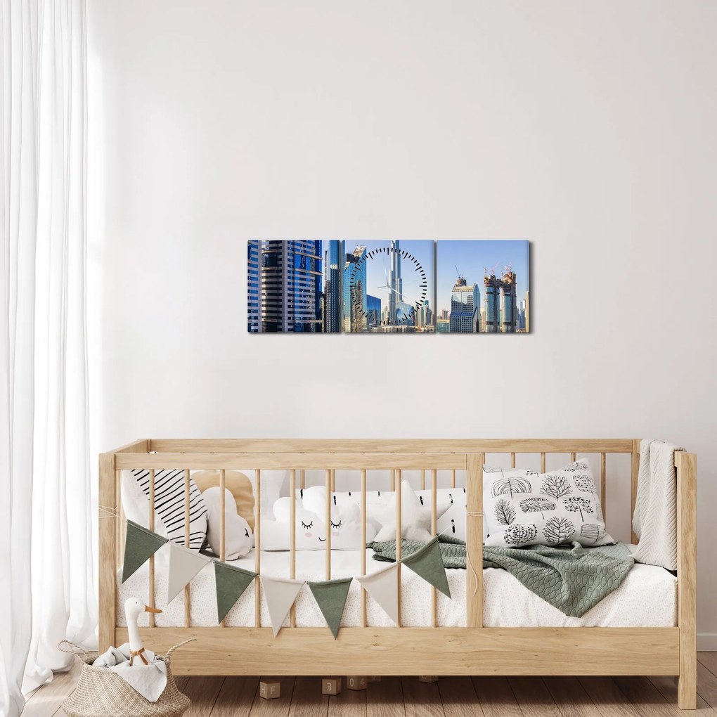 Tablou - Dimineața la Dubai (cu ceas) (90x30 cm)