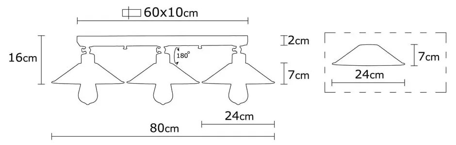 Plafonieră în culoarea bronz cu abajur din metal ø 24 cm Berceste – Opviq lights