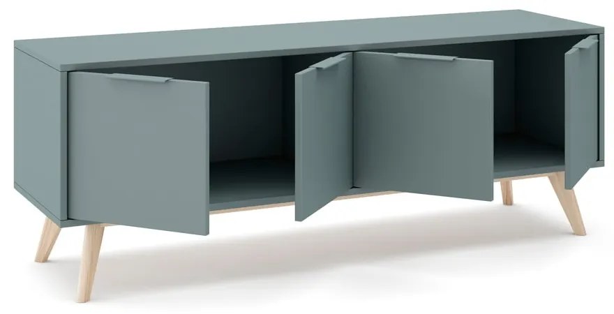Comodă TV verde prăfuit 140x53x40 cm Pisco – Marckeric
