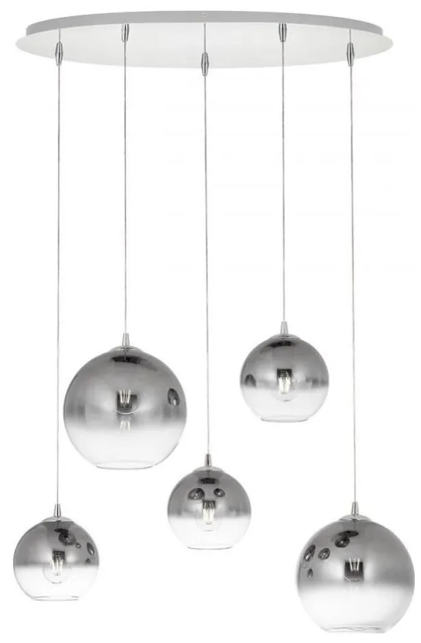 Lustră pe cablu Redo 01-2079 BOWL 5xE27/42W/230V fumuriu