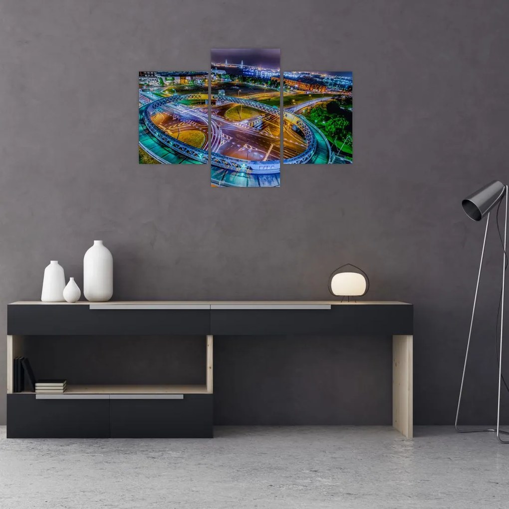 Tablou panorama orașului nocturn (90x60 cm)