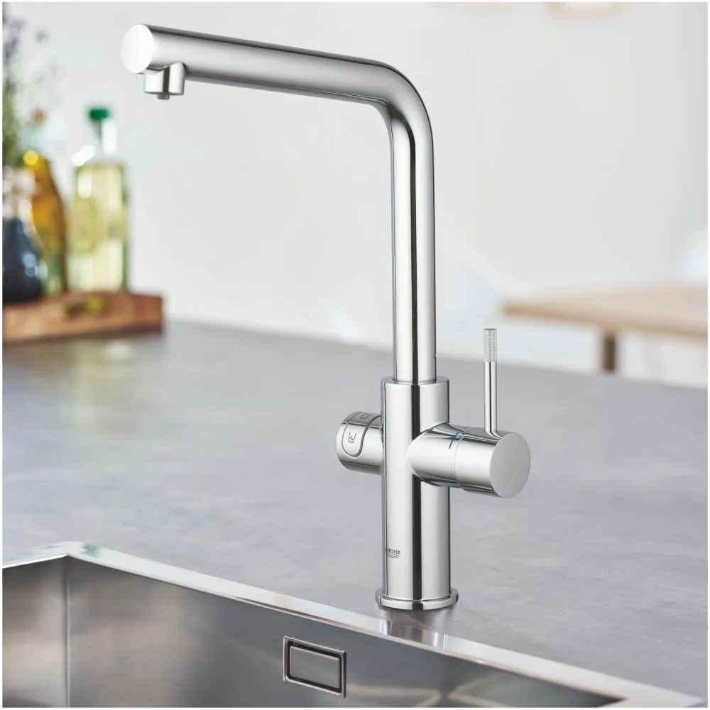 Baterie chiuveta bucatarie Grohe Blue Home cu racire si filtrare apa Starter Kit