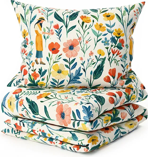 Lenjerie de pat din bumbac FLOVINA POLY colorata Dimensiune lenjerie de pat: 70 x 90 cm | 140 x 200 cm