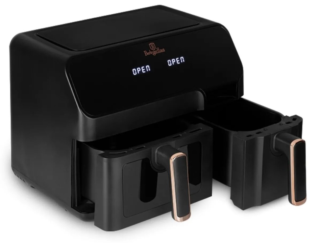 Friteuza cu aer cald dubla, airfryer 5.5+3.5 Black Rose Berlinger Haus BH 9467