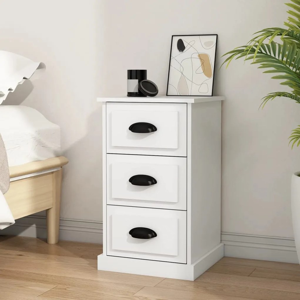 816160 vidaXL Noptieră, alb, 39x39x67 cm, lemn prelucrat