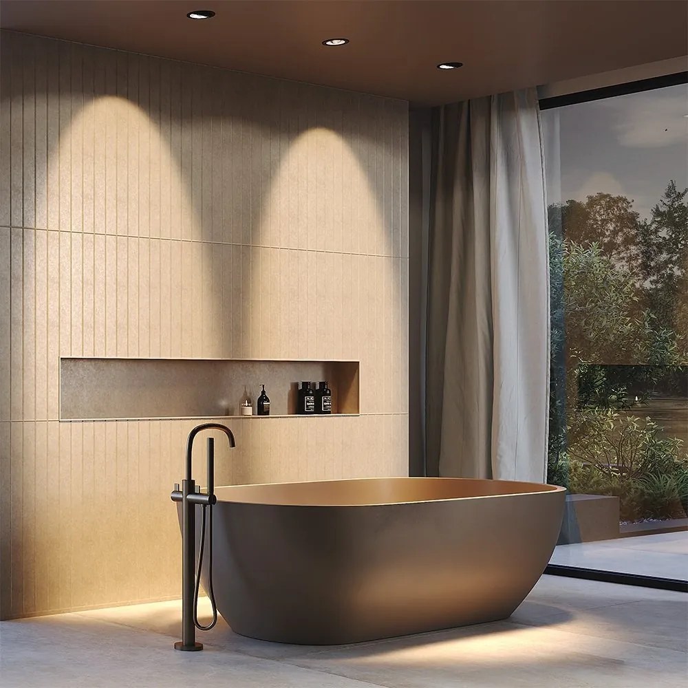 Spot incastrabil LED directionabil IP44 Lens negru 3000K 12W