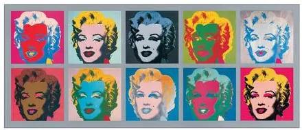 Tablou Ten Marilyns, MDF, multicolor, 56 x 134 cm