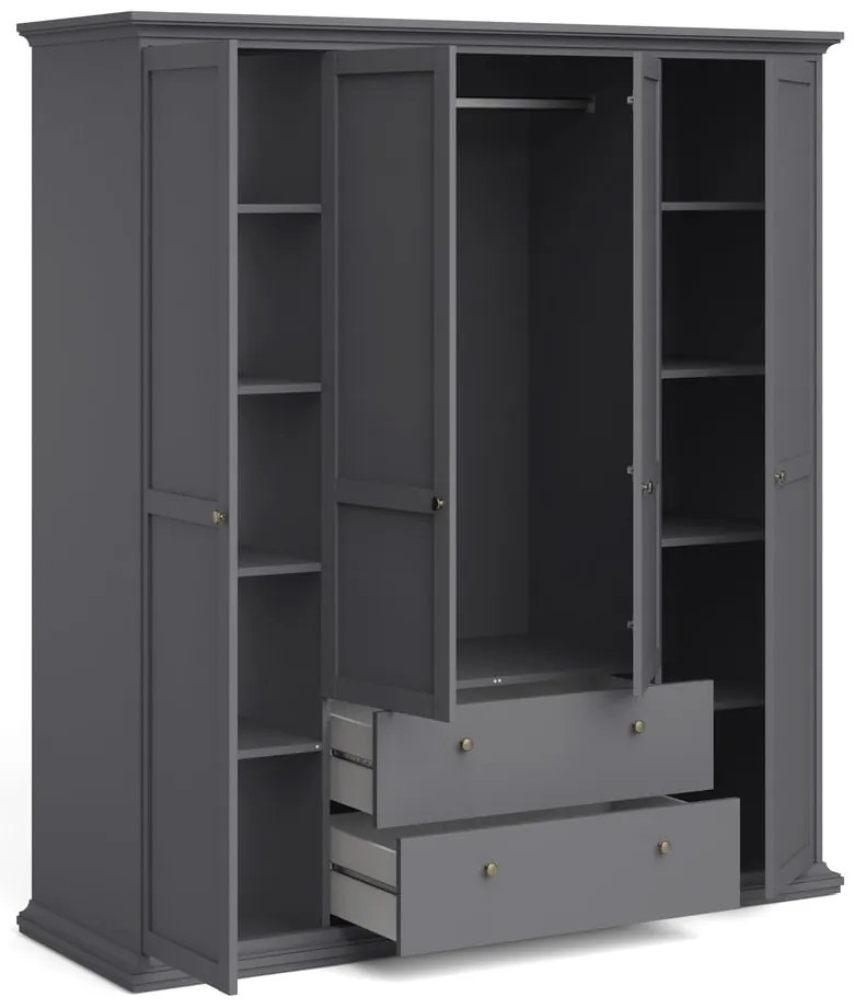 Șifonier gri 181x201 cm Paris – Tvilum