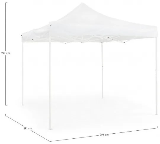 Pavilion pentru gradina alb din stofa si metal, 291x291 cm, Pandora Bizzotto