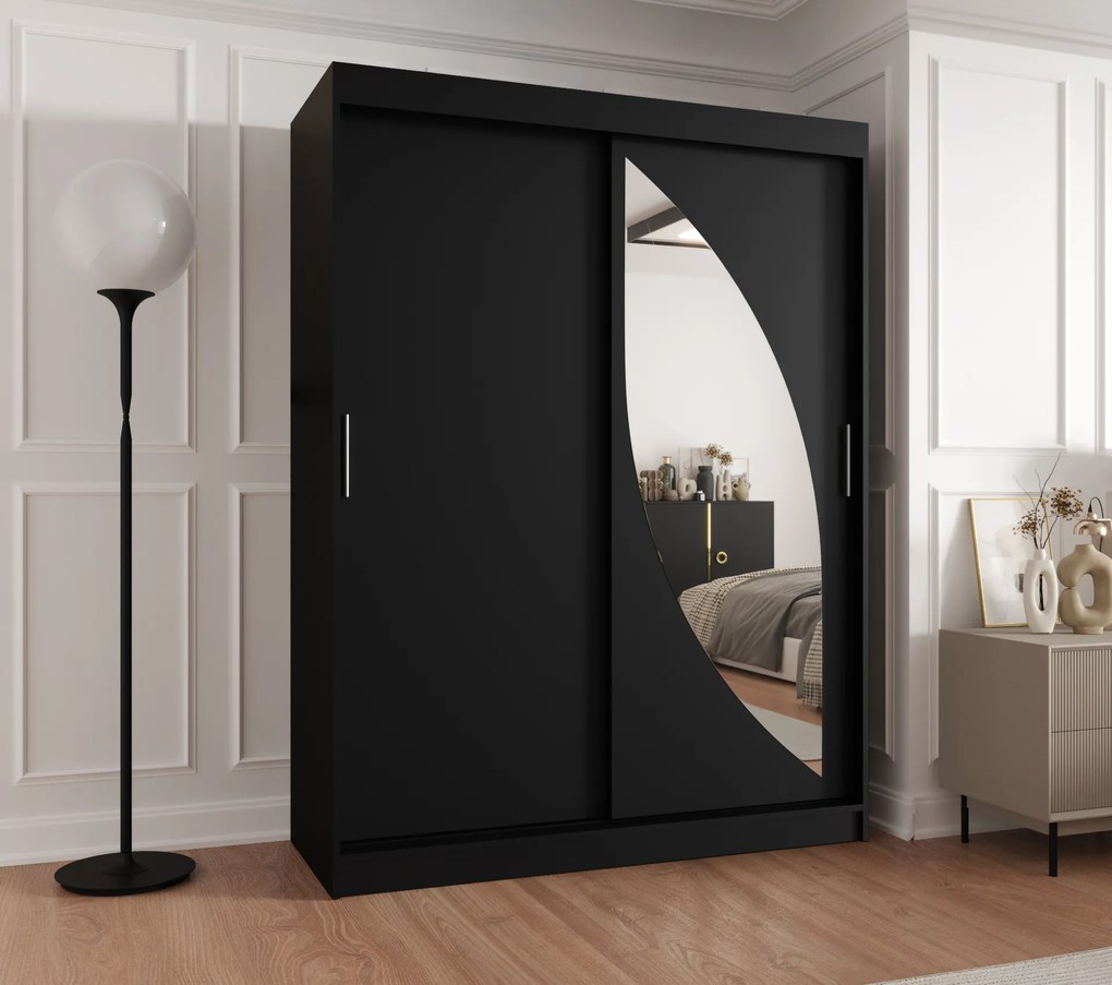 Dulap de haine 150 cm Milain (Negru). 1126001