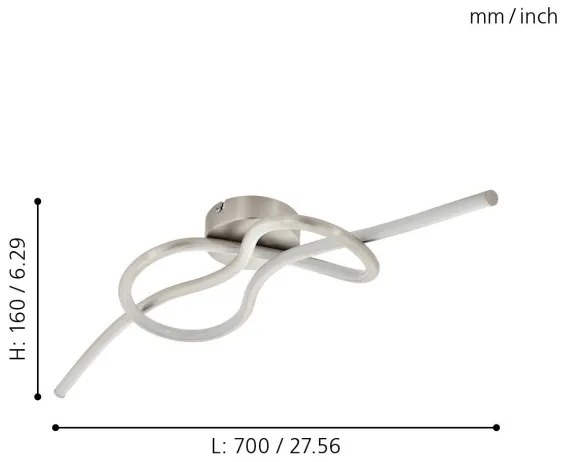 Eglo 97937 - Lustră aplicată LED NOVAFELTRIA LED/13W/230V