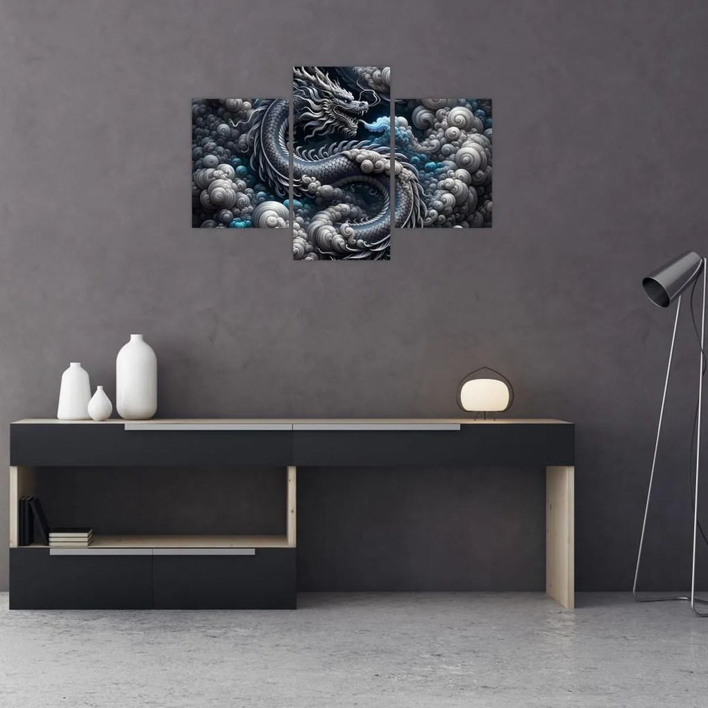 Tablou – Dragon în fum (90x60 cm)