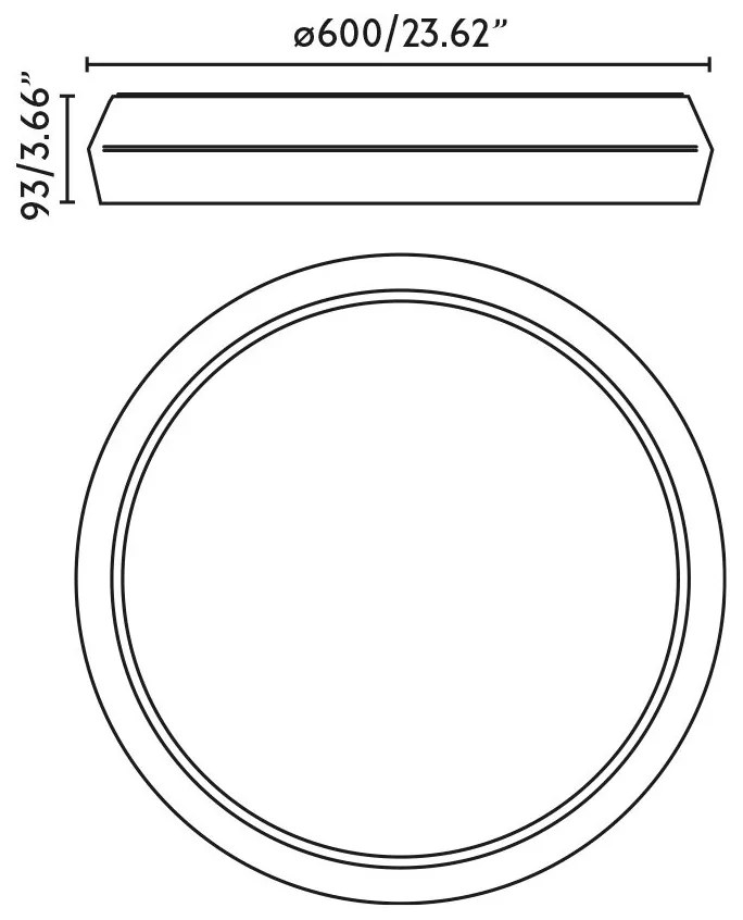 Lustra / Plafoniera LED design modern slim SHOKU 60cm alb