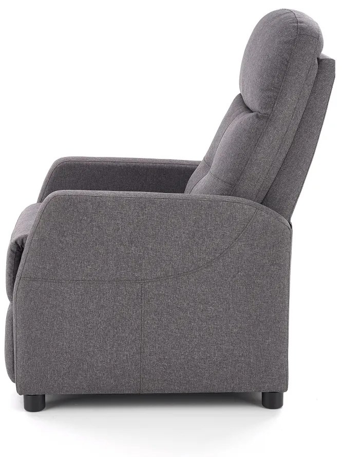 Fotoliu recliner Felipe stofa gri H103 cm