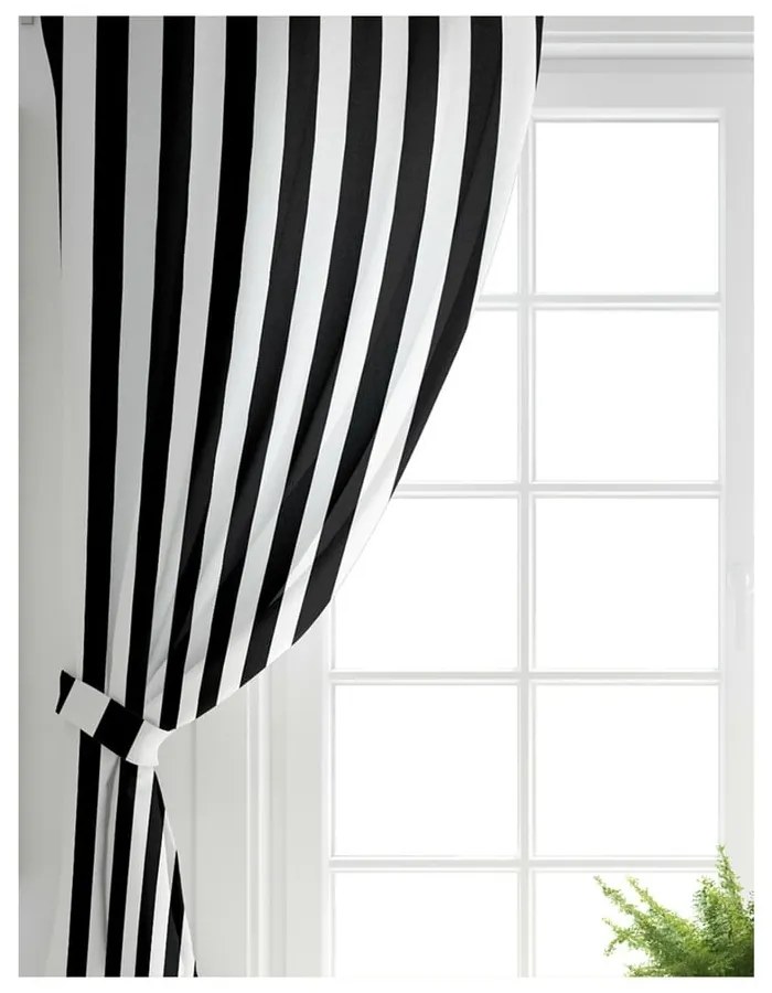 Draperii negre-albe 2 buc. 140x260 cm – Mila Home