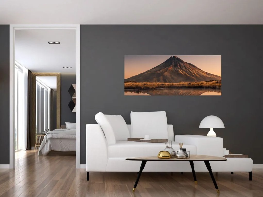 Tablou oglindirea muntelui Taranaki, Noua Zeelanda (120x50 cm)
