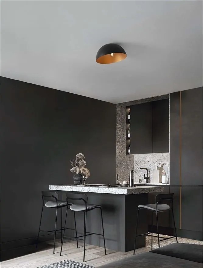 Lustra aplicata design decorativ GEA negru/auriu D-40cm