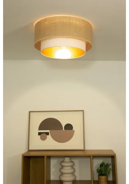 Plafonier SARTA 1xE27/60W/230V Ø 45 cm alb/iută