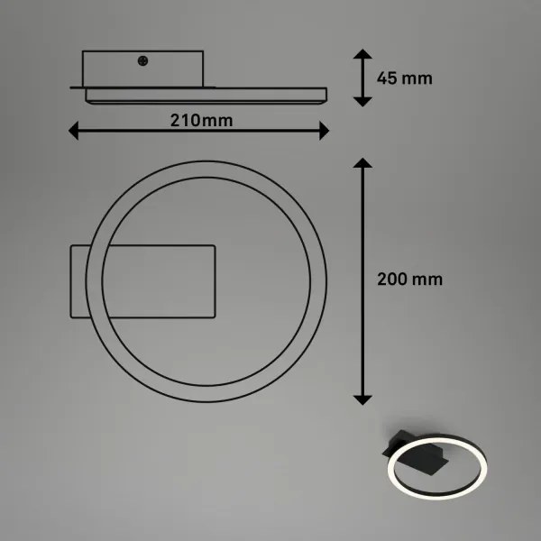 Briloner 3778-015 - Plafonieră LED FRAME LED/5W/230V Ø 20 cm neagră