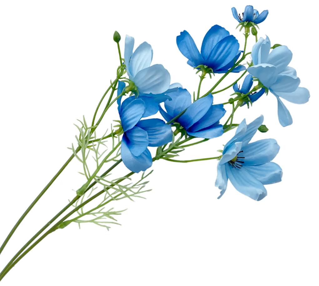 Crenguta cu flori artificiale bleu, Sensation, 65cm