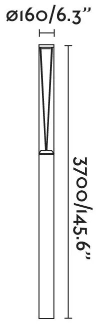 Stalp LED iluminat exterior simetric 360º wide IP65 RUSH 370cm 2700K