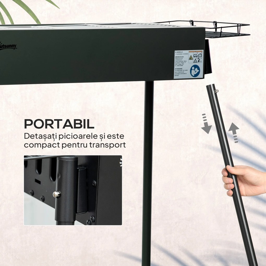 Outsunny Gratar Portabil Exterior Oțel Inoxidabil | Aosom Romania