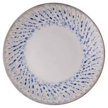 Set de veselă, 24 piese, porțelan, albastru/bej