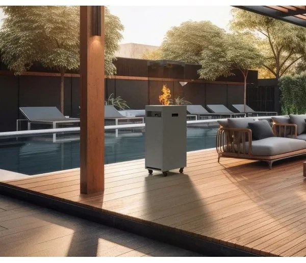 Șemineu de exterior pe gaz Planika Faro GAS 142x36 cm 8kW gri + capac de protecție