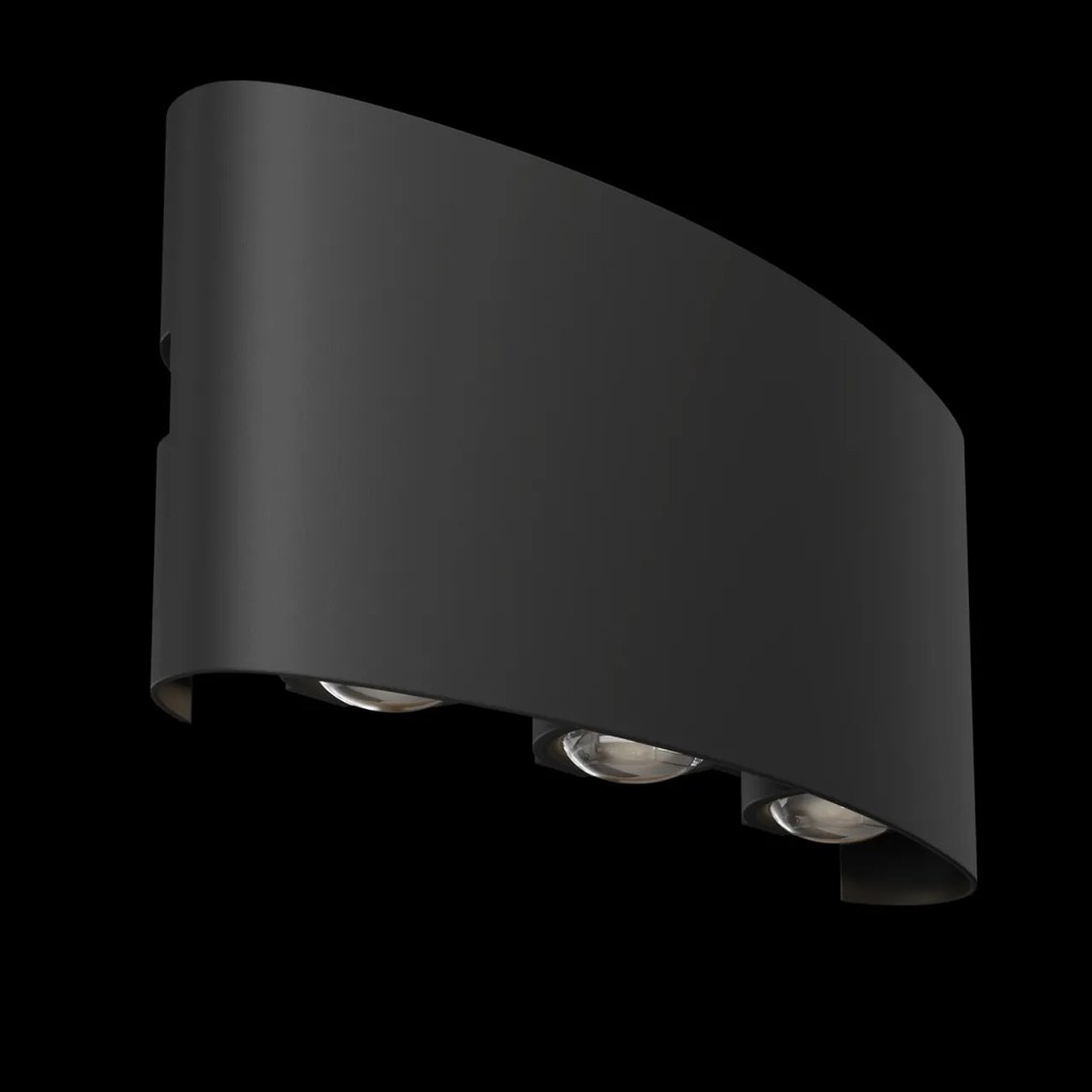 Aplica de perete exterior cu iluminat arhitectural IP54 LED Strato negru
