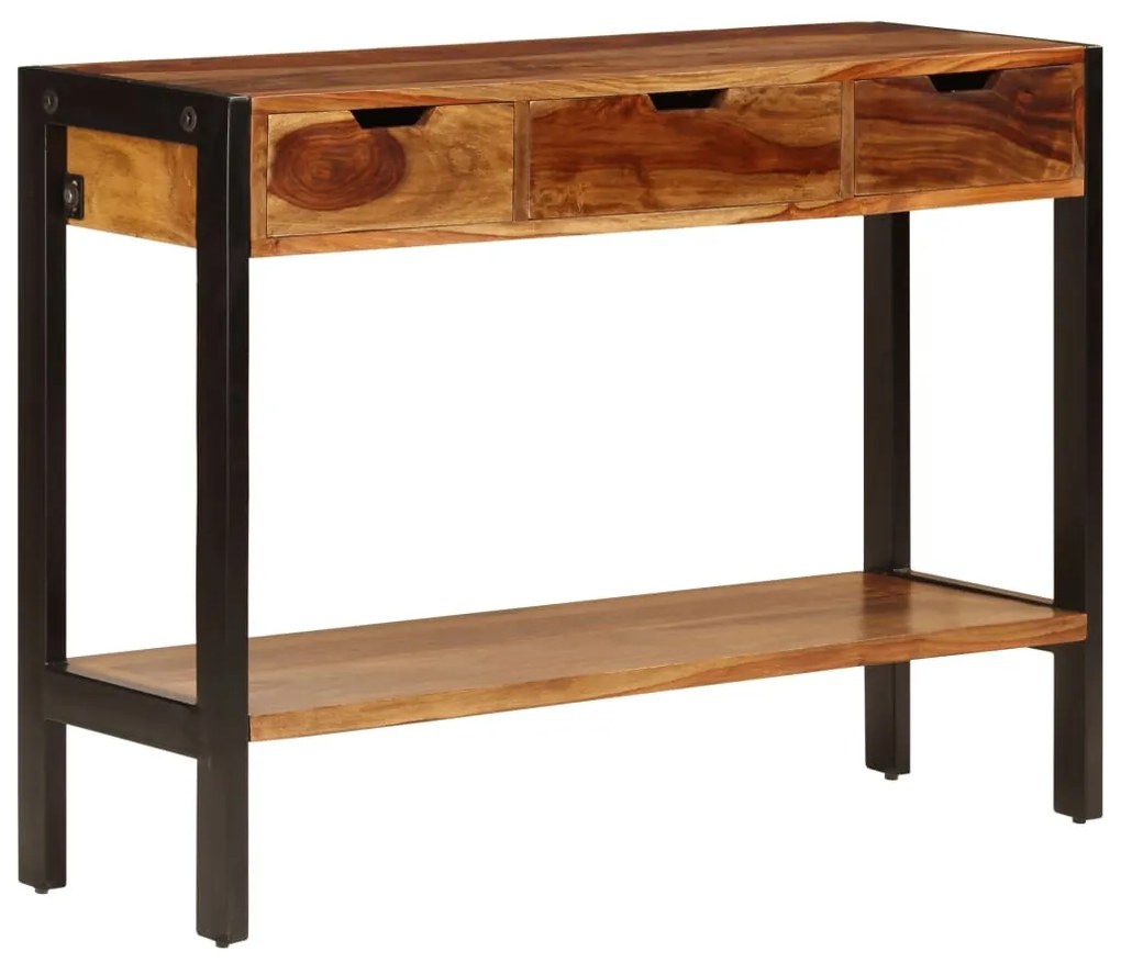 247407 vidaXL Servantă cu 3 sertare, 110x35x75 cm, lemn masiv de sheesham