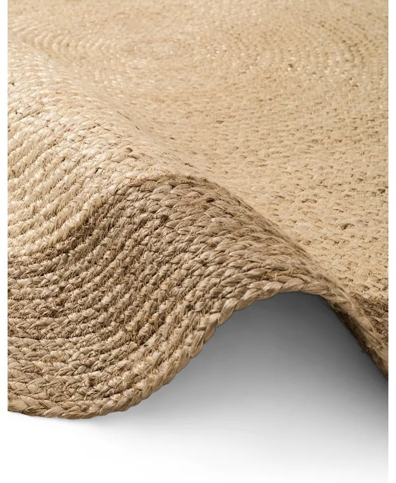 Covor grej reversibil, țesut manual rotund din iută ø 200 cm Jutta Greige – Hanse Home