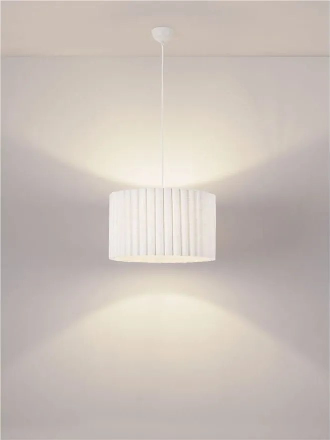 Lustra suspendata cu abajur din in alb Nos