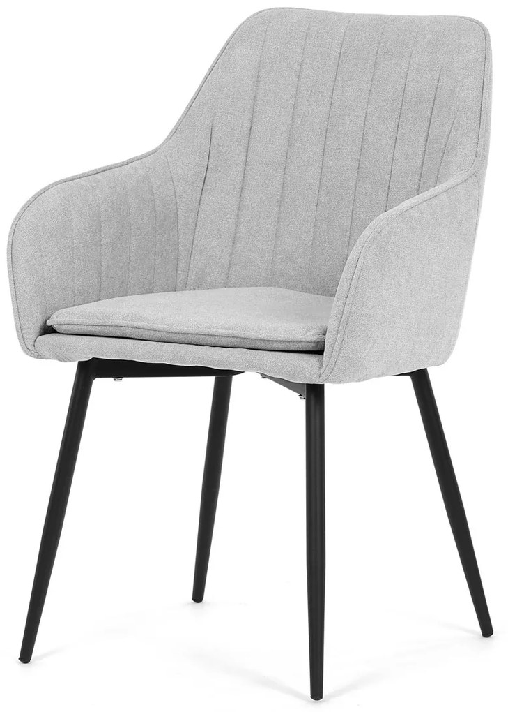Set de scaune de masă 2 buc, argintiu, 55 x 84 x 57 cm