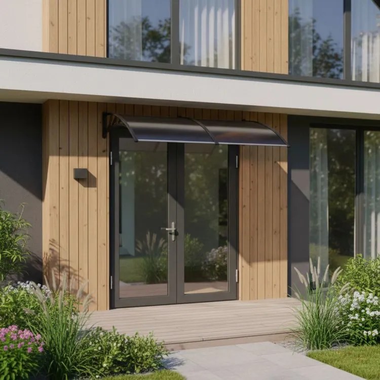 Copertină dublă din policarbonat deasupra ușii din față 200 x 100 cm