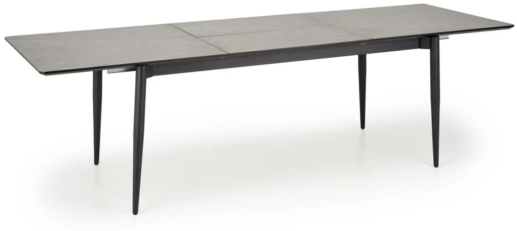 Masa extensibila Charles marmura gri/negru L180-260 cm