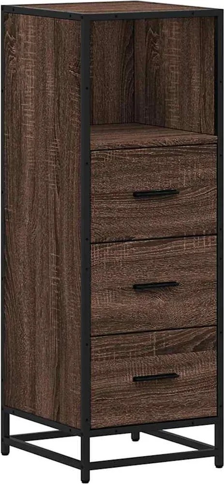 vidaXL Dulap de baie, stejar maro, 35x37,5x100 cm, lemn prelucrat